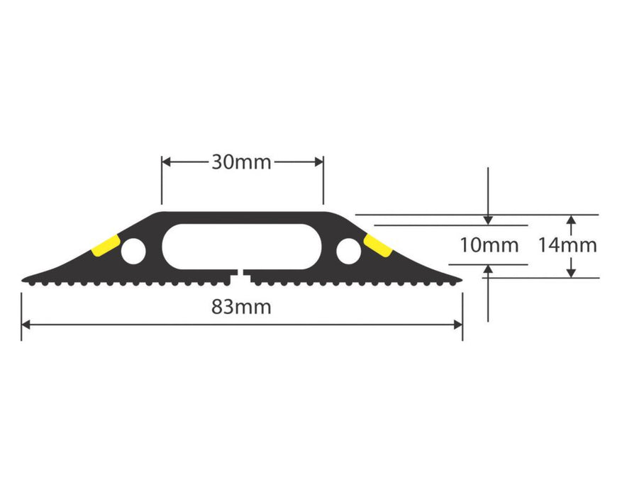 D-Line - Cubrecables de suelo con acción de acoplamiento para aplicaciones intermedias, negro, 1,8 m