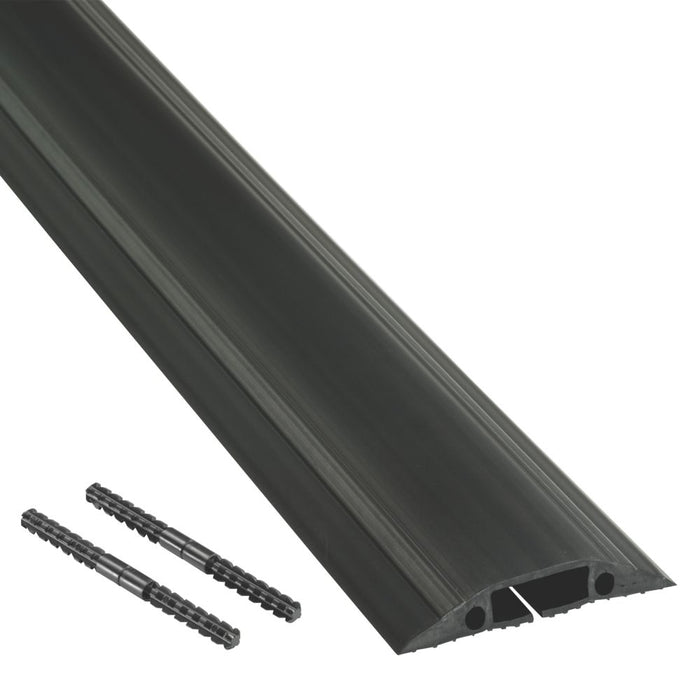 D-Line - Cubrecables de suelo con acción de acoplamiento para aplicaciones intermedias, negro, 1,8 m
