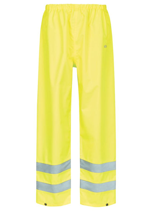Site Huske, sobrepantalón de alta visibilidad con cintura elástica, amarillo, talla M (cintura 25", largo 43")