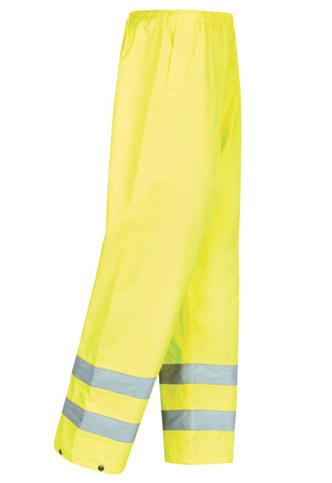 Site Huske, sobrepantalón de alta visibilidad con cintura elástica, amarillo, talla M (cintura 25", largo 43")