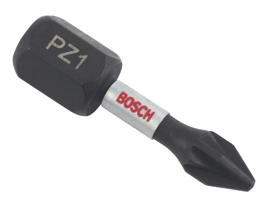 Zestaw końcówek z trzonkiem sześciokątnym do wkrętaka udarowego Bosch PZ1 1/4″ 25 mm (2 szt.)