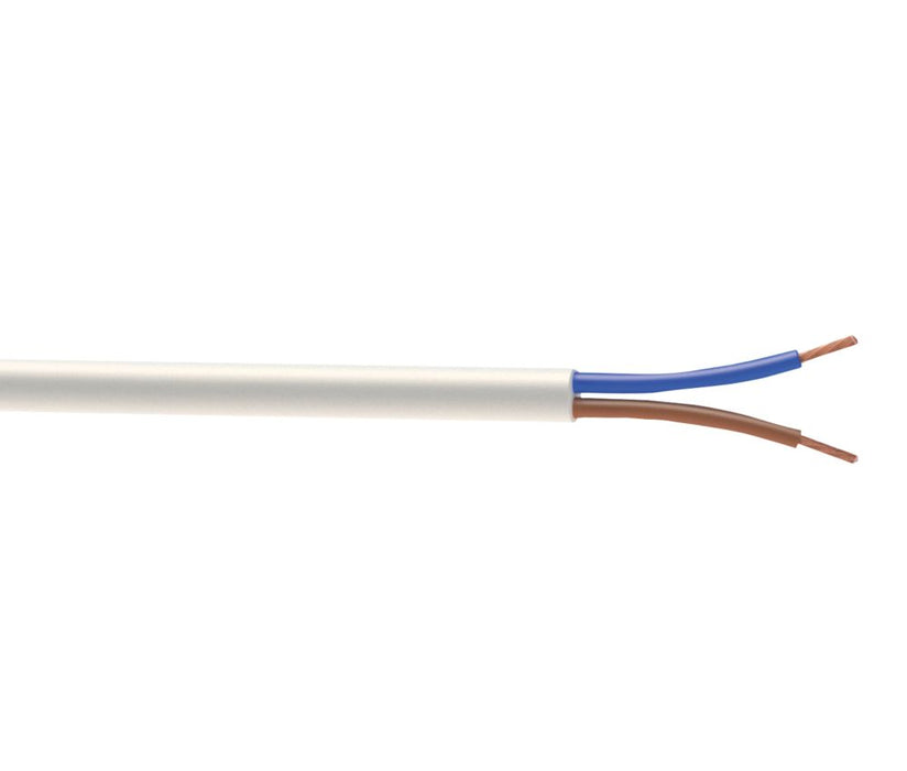 Time - Cable flexible 3182Y, 2 conductores, 1,5 mm², blanco, rollo de 25 m