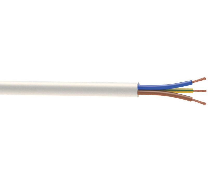Time - Cable flexible 2183Y, 3 conductores, 0,75 mm², blanco, bobina de 10 m
