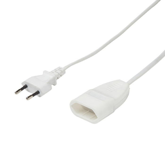 6A 2-Gang Unswitched  Extension Lead White 5m
