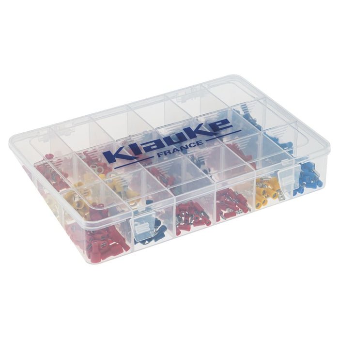 Klauke - Pack de 415 terminales redondos, con aislamiento, surtidos, de 3,2 a 6,3 mm