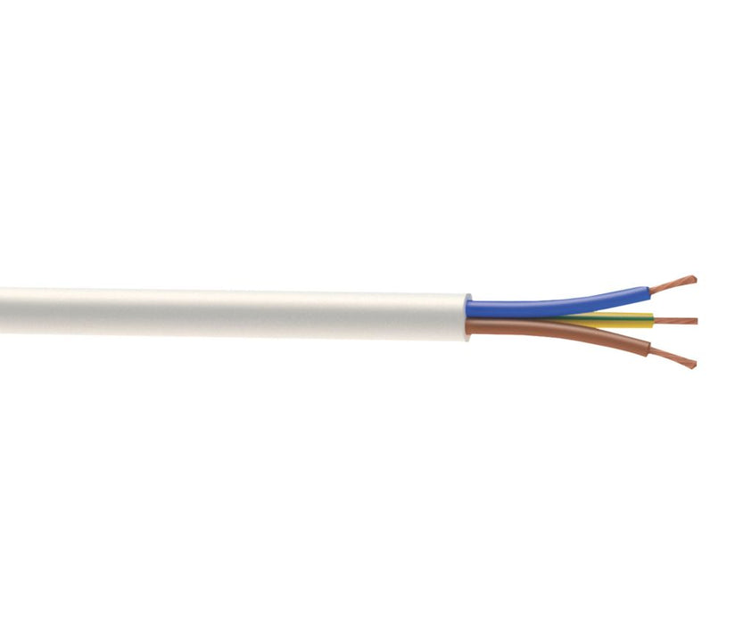 Time - Cable flexible 3183Y, 3 conductores, 1,5 mm², blanco, rollo de 25 m