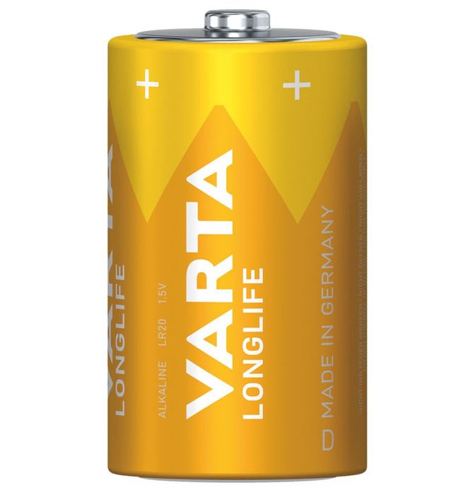 Varta - Pila alcalina Longlife D, pack de 2