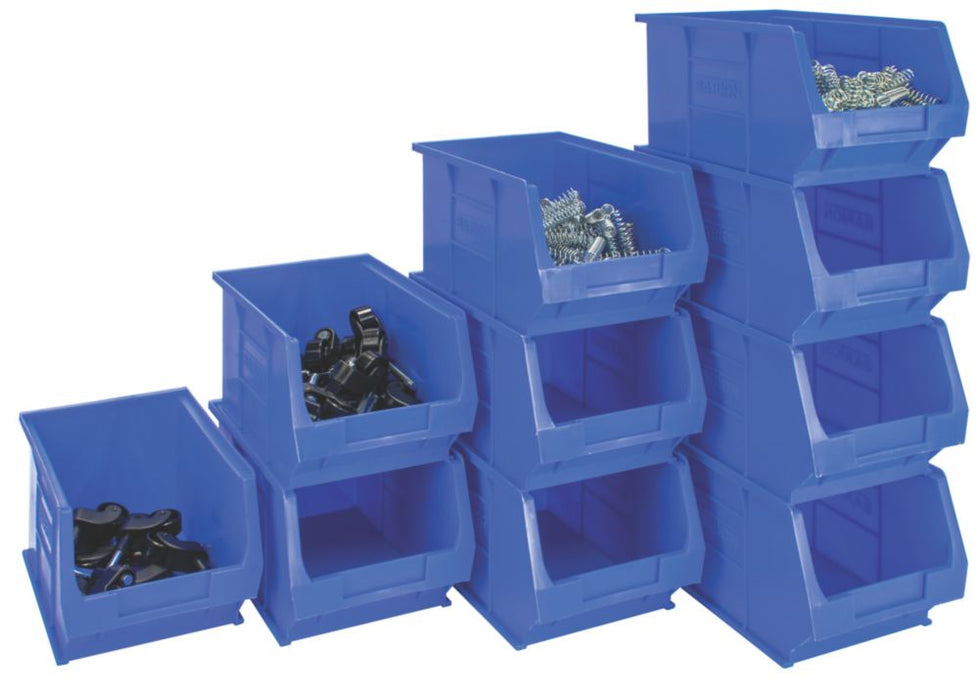 Barton - Pack de 10 contenedores de almacenaje TC3 semiabiertos en azul de 9,1 l