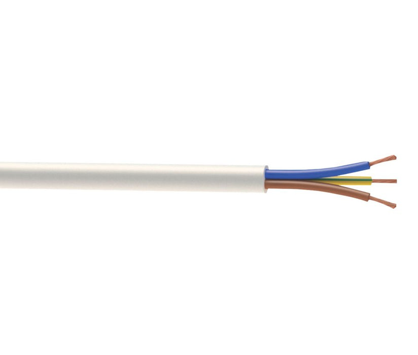 Time - Cable flexible 3183Y, 3 conductores, 2,5 mm², blanco, rollo de 50 m