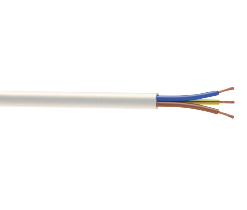 Time - Cable flexible 3183Y, 3 conductores, 1,5 mm², blanco, rollo de 50 m