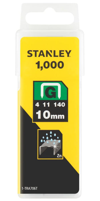 Lot de 1 000 agrafes à usage intensif brillantes Stanley 10mm x 10mm