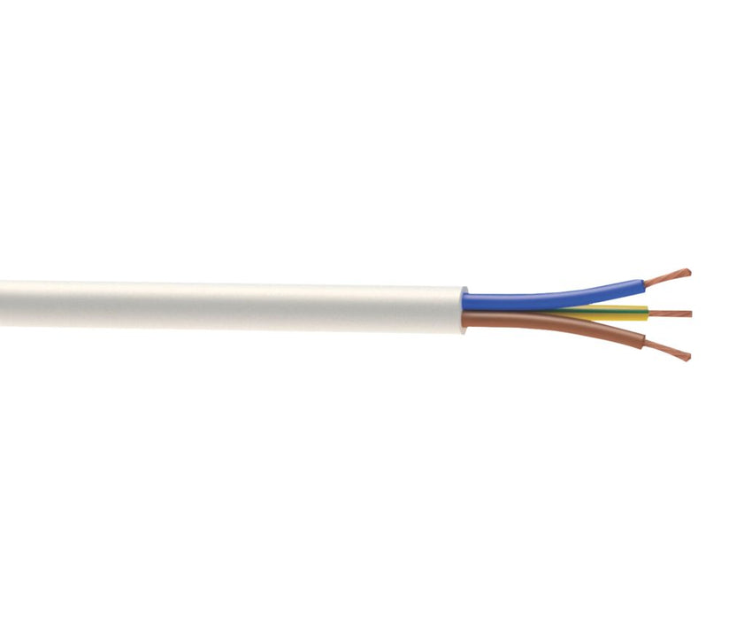 Time - Cable flexible 3183Y, 3 conductores, 2,5 mm², blanco, rollo de 25 m