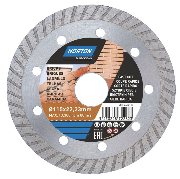 Norton  Multi-Material Diamond Cutting Disc 115 x 22.23mm