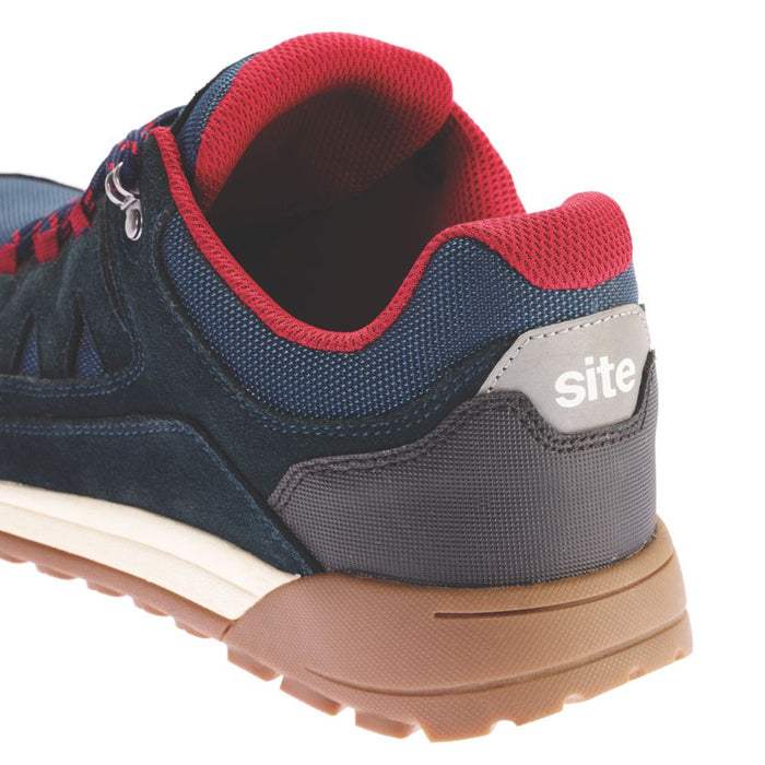 Site Scoria, zapatillas de seguridad, azul marino y rojo, talla 8