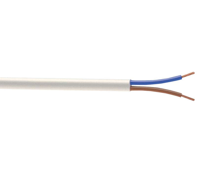 Câble souple H05VV-F 2x1,5mm2 blanc - Couronne de 10m