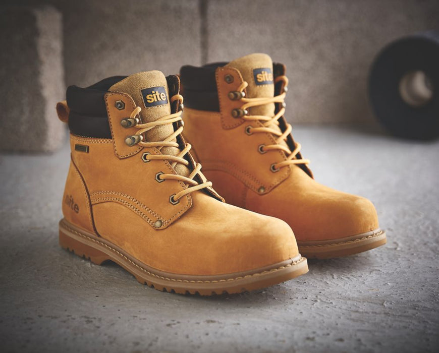 DEWALT Titanium S3 Safety Boots – Tan Leather Steel Toe Work Boots UK 11 / Euro 46