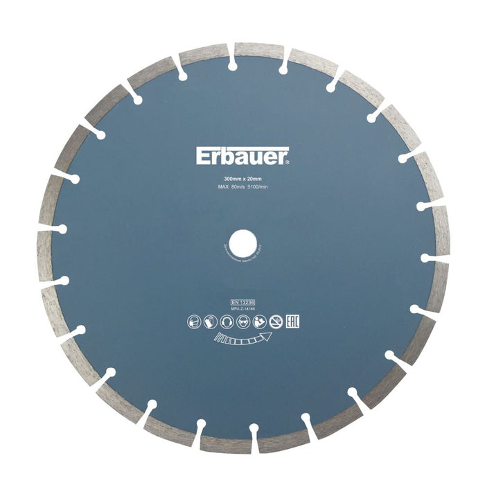 Erbauer, hoja de corte de diamante segmentada para mampostería de 300 x 20 mm