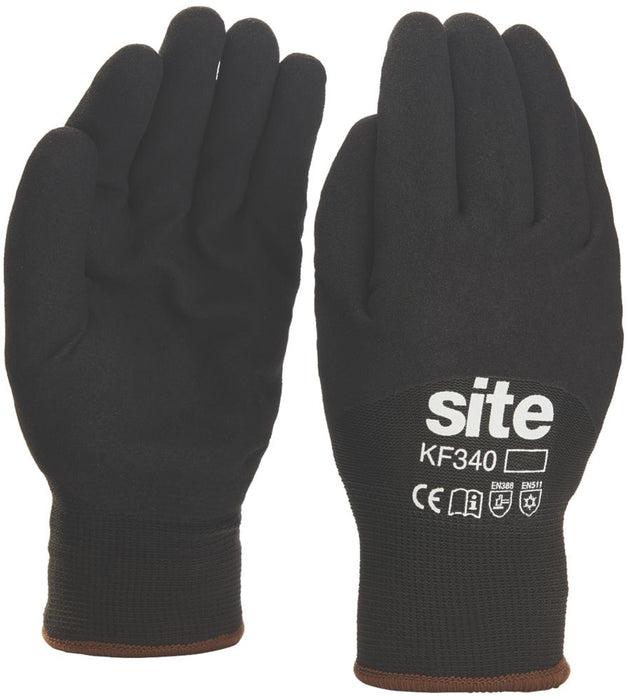 Site 340, guantes térmicos de trabajo para el invierno, negro, talla L