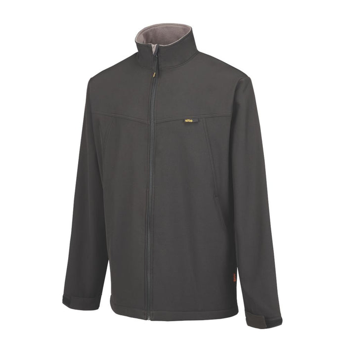 Site Harlin, chaqueta softshell, negro, talla XL (pecho 54")