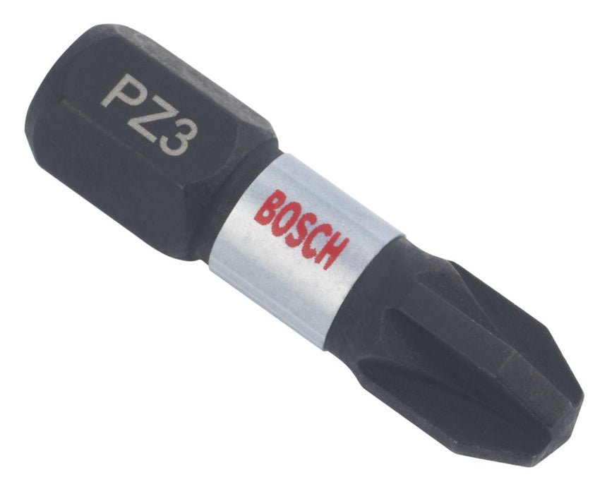 Zestaw końcówek z trzonkiem sześciokątnym do wkrętaka udarowego Bosch PZ3 1/4″ 25 mm (2 szt.)