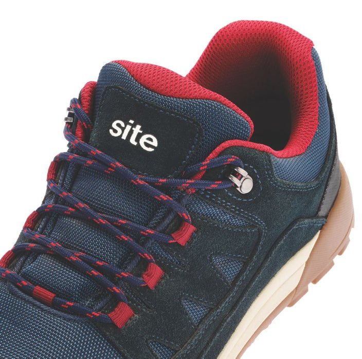 Site Scoria, zapatillas de seguridad, azul marino y rojo, talla 11