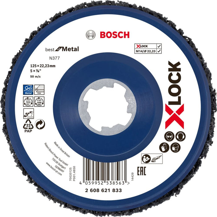 Bosch, disco de afilado X-Lock N377, 125 × 22,23 mm, grano 60