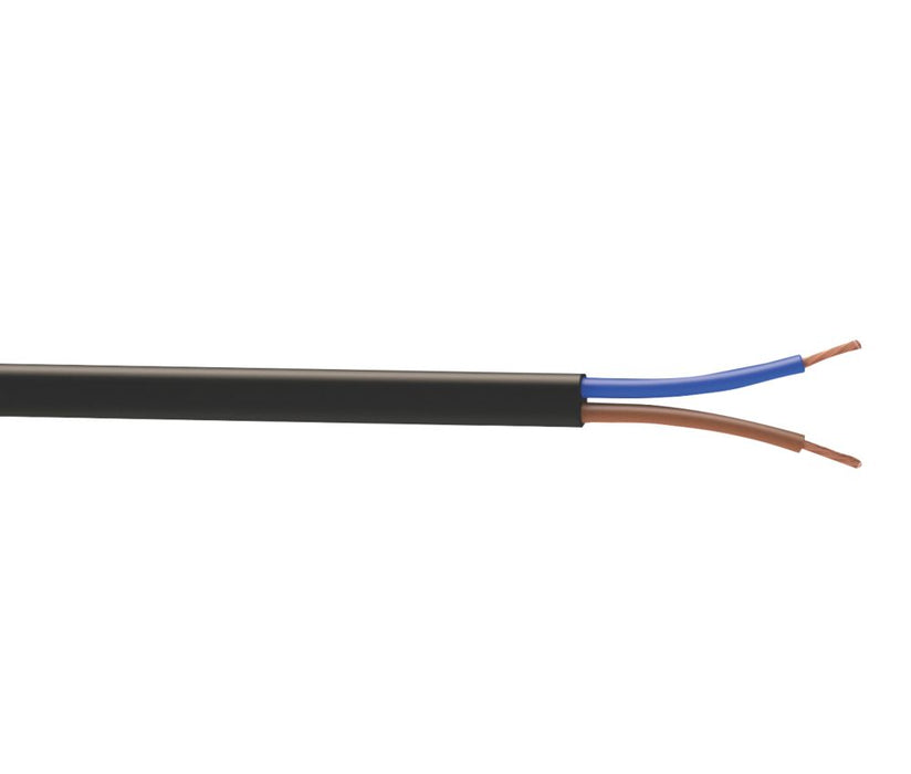 Time - Cable flexible 2192Y, 2 conductores, 0,75 mm², negro, rollo de 50 m