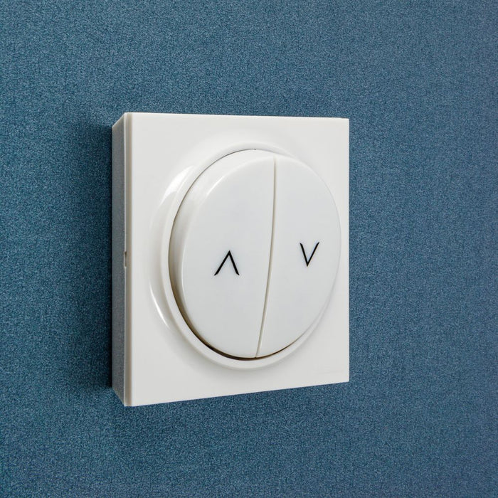 4lite - Interruptor de persiana de superficie, 1 toma, con marco, blanco, 6 A