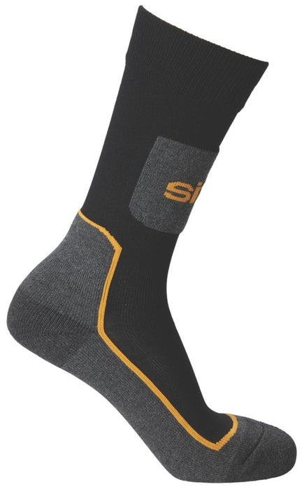 Site  Comfort Work Socks Black  Grey Size 3-7 3 Pairs