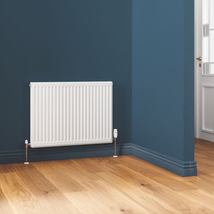 Radiador Flomasta con panel doble Plus y convector simple, 600 x 800 mm, tipo 21, blanco, 3648 BTU