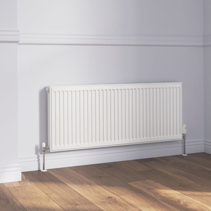 Radiateur eau chaude à simple panneau Flomasta type 11 500 x 1200mm blanc