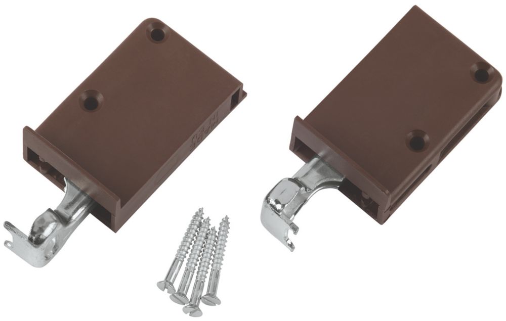 Suki - Soportes de suspensión para armarios, marrón, 64 x 25 x 39 mm, pack de 2