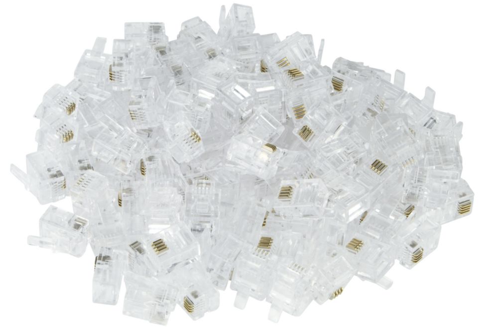 Fiche de connexion RJ11 6P/4C Philex, lot de 100