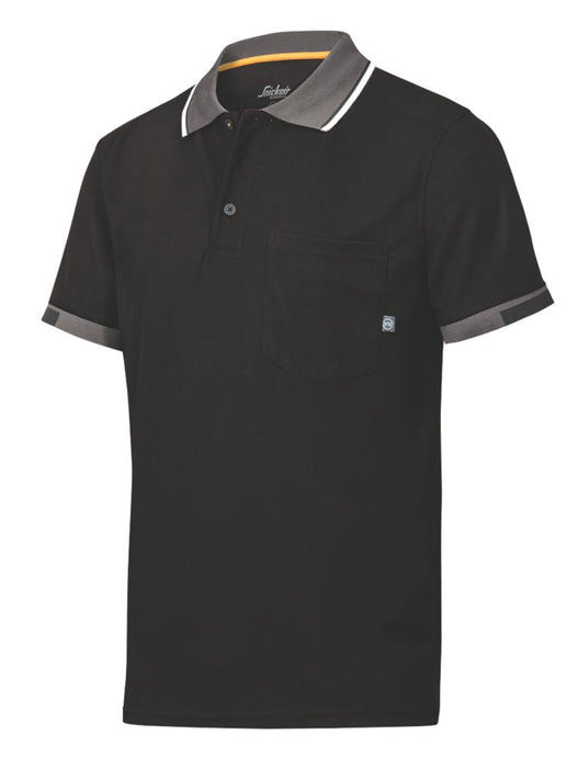 Koszulka polo Snickers 37.5 Tech czarna XXL obwód klatki piersiowej 132 cm