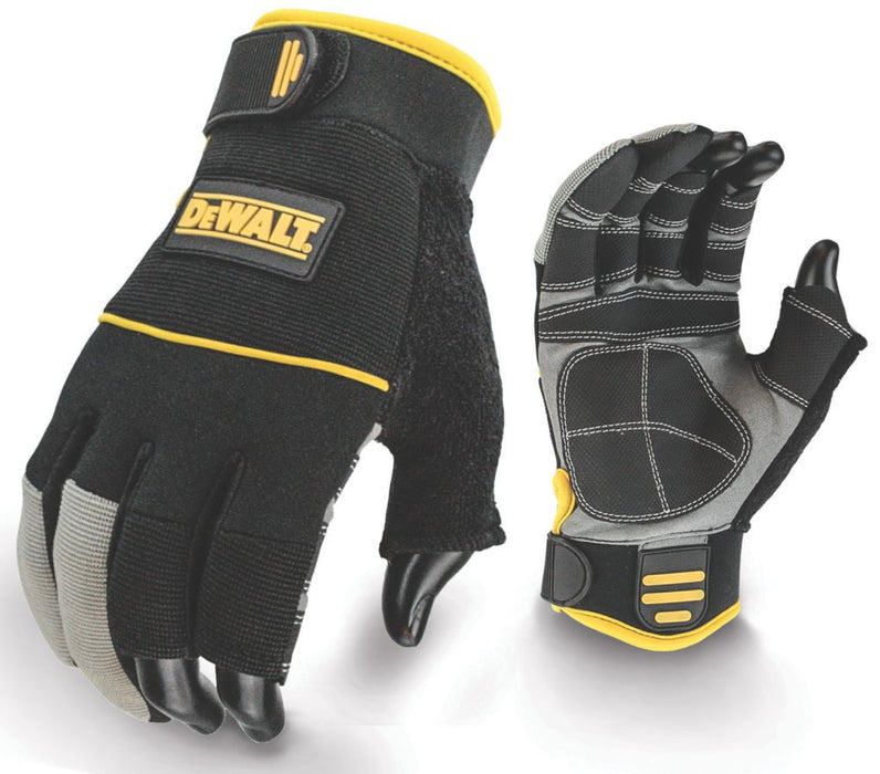 DeWalt DPG24L 3-Finger Framers Gloves Black  Yellow Large