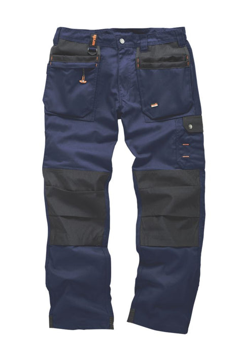 Pantalon de travail Plus Scruffs bleu marine/noir, tour de taille 34" et longueur de jambe 32" 