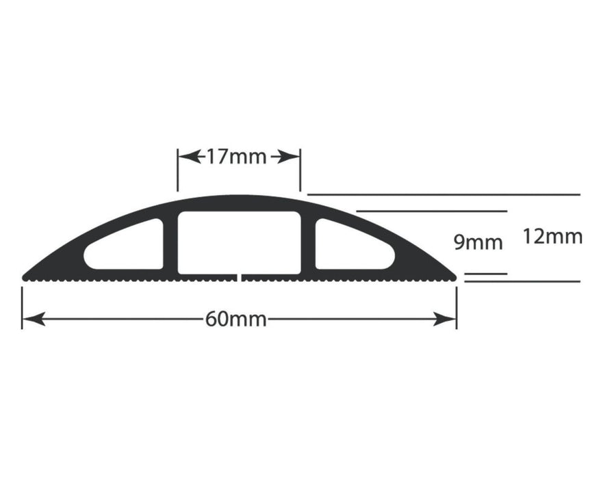 D-Line - Cubrecables de suelo para aplicaciones ligeras, gris, 1,8 m