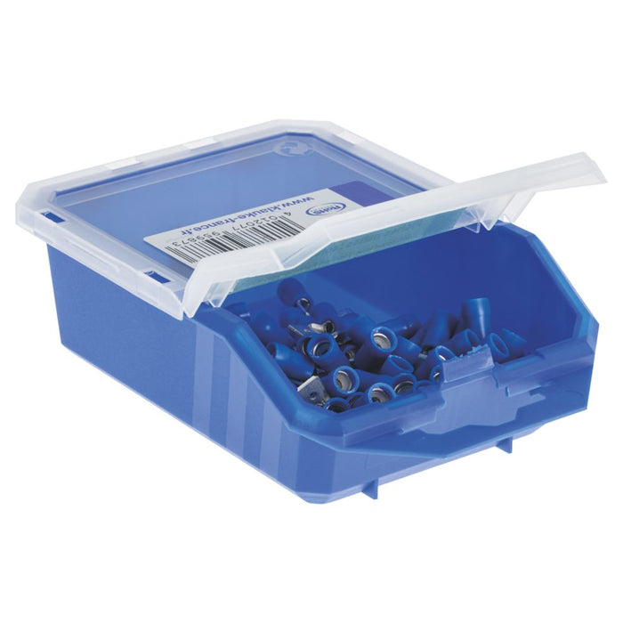 Klauke Insulated Blue 6.3mm Push-On (M) Flat Crimp Plugs 100 Pack