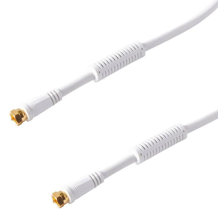 Cable coaxial con conector F, clavija dorada, 5m