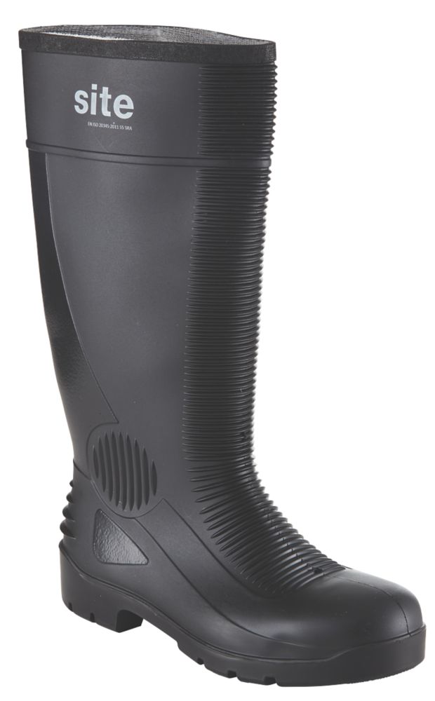 Site Trench Safety Wellies Black Size 42 — Screwfix EU