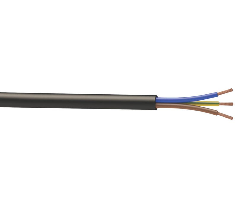 Time - Cable flexible 3183P, 3 conductores, 1,5 mm², negro, bobina de 10 m