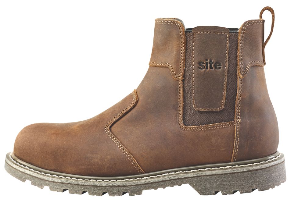 Site Mudguard, botas de seguridad de media caña, marrón, talla 10