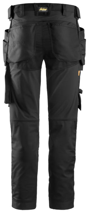 Snickers AllroundWork, pantalón elástico, negro, talla 46, largo 82 cm