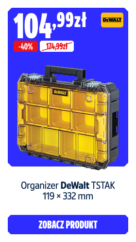 Oszczędź  40% Organizer DeWalt TSTAK - 119 × 332 mm 104.99  zł