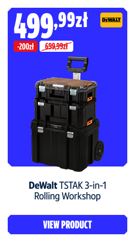 Save 200zł DeWalt TSTAK 3-in-1 Rolling Workshop 499.99  zł