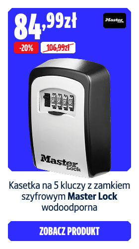 Oszczędź  20% Kasetka na 5 kluczy z zamkiem szyfrowym Master Lock wodoodporna 84.99  zł