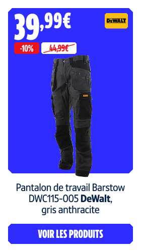 économisez  10% Pantalon de travail Barstow DWC115-005 DeWalt, gris anthracite 39.99 €