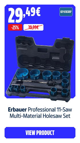 Save 25% Erbauer Professional 11-Saw Multi-Material Holesaw Set 29.49 € 
