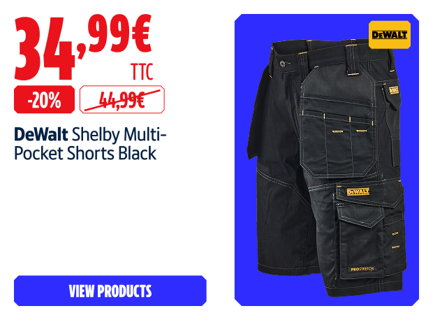 Save 20% DeWalt Shelby Multi-Pocket Shorts Black 34.99 € 