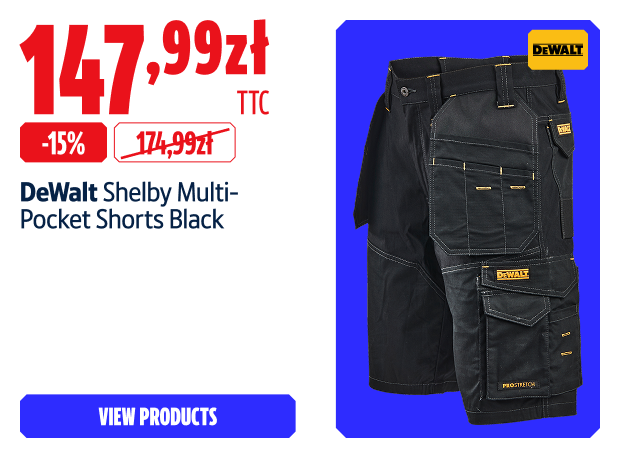 Save 15% DeWalt Shelby Multi-Pocket Shorts Black 147.99  zł